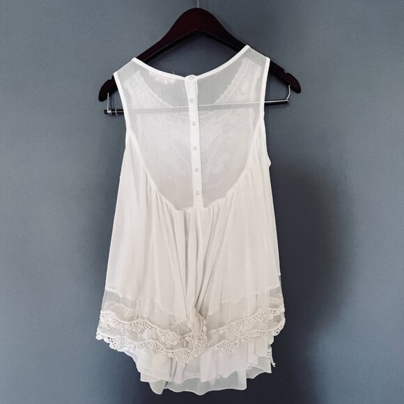 Indigo Thread Co White Embroidered Boho Tunic Tank XS - Picture 6 of 6
